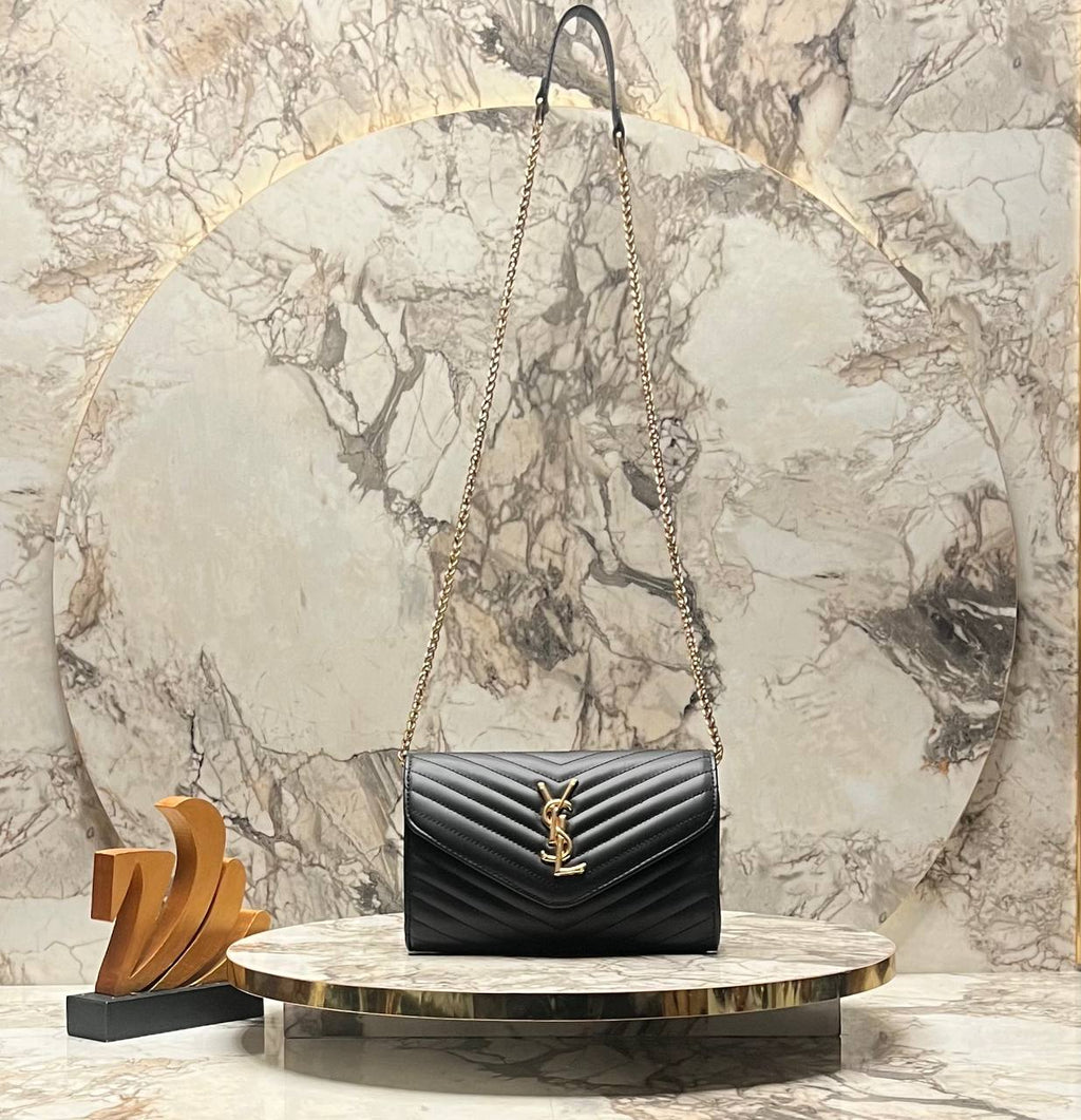ΥSL Saint Laurent τσάντα με αλυσίδα - Μαύρη