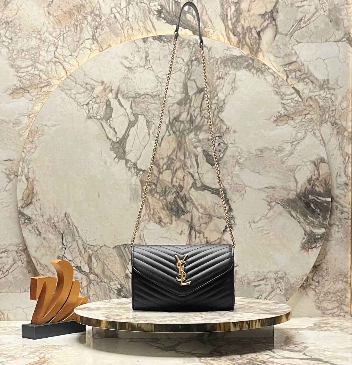 ΥSL Saint Laurent τσάντα με αλυσίδα - Μαύρη