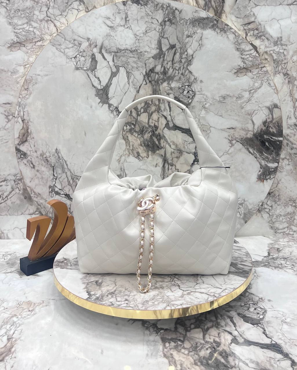 Chanel Hobo Bag Καπιτονέ - Λευκή