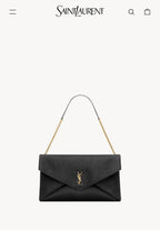 YSL Yves Saint Laurent Cassandre Large Pouch On Chain White