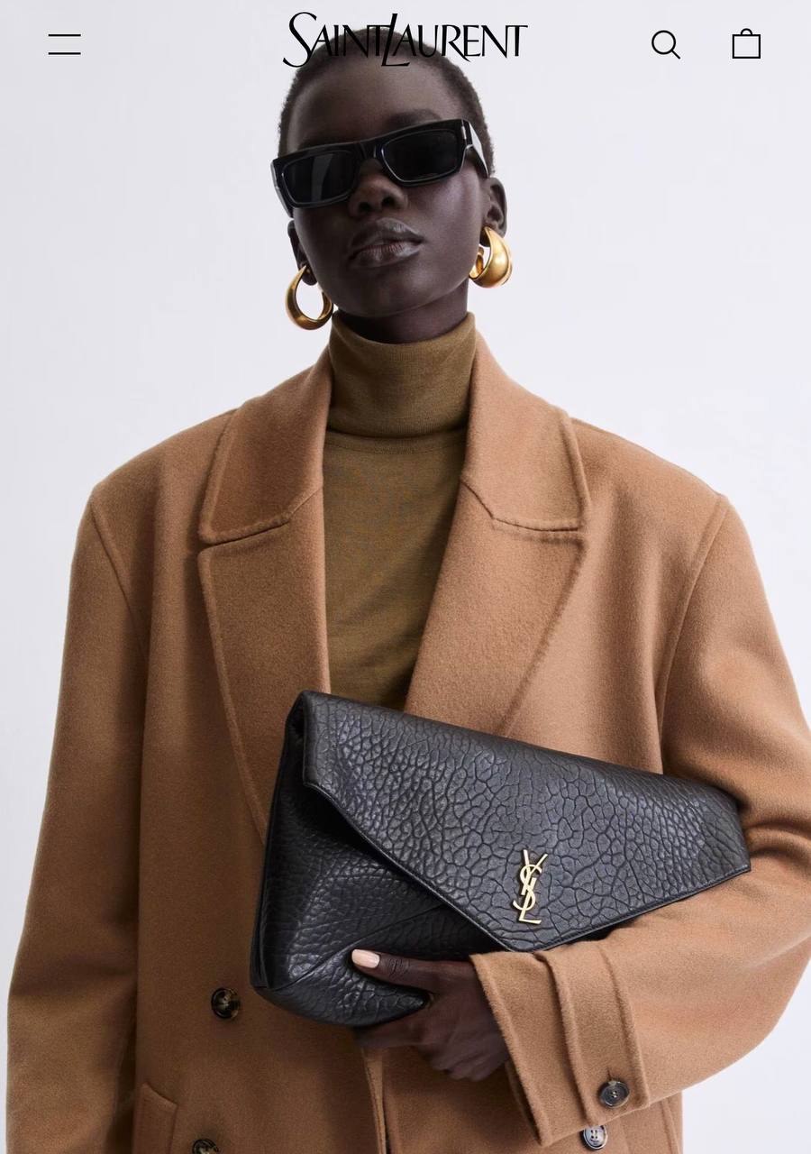 YSL Yves Saint Laurent Cassandre Large Pouch On Chain
