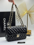 Chanel 2.55 Μαύρη Shiny