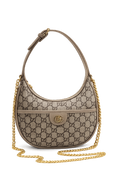 Gucci GG Half Moon Shoulder Bag - Beige