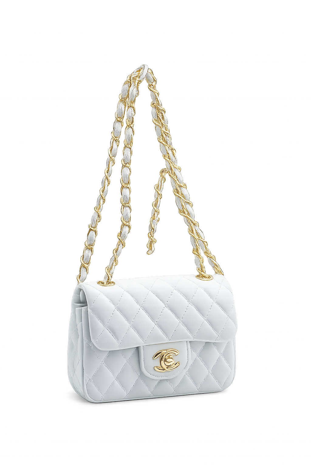 Chanel 1.55 White Bag