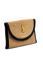 YSL Raffia Clutch Bag Ψάθινος Φάκελος – Natural & Black
