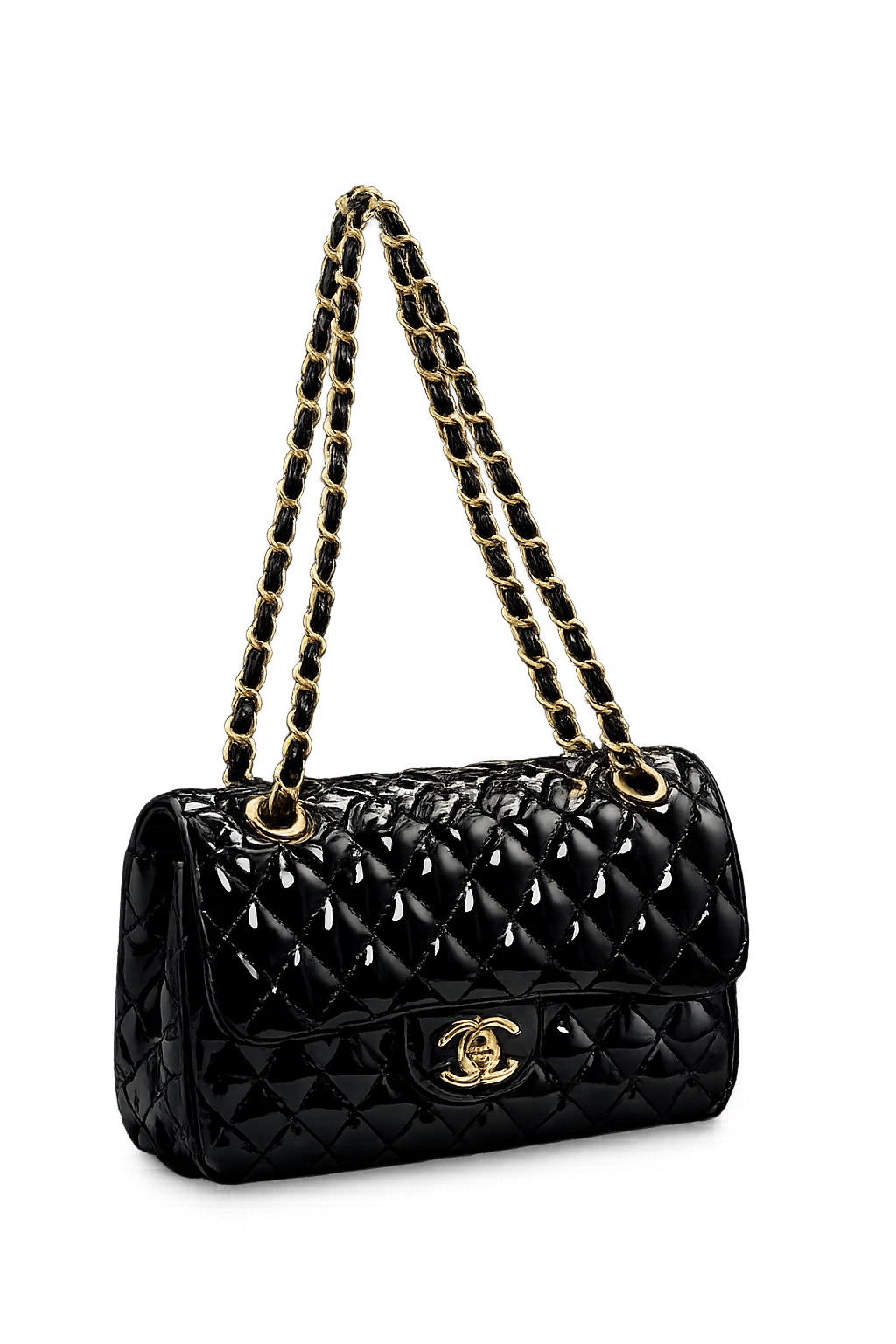 Chanel 2.55 Μαύρη Shiny