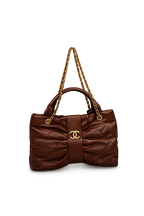 Chanel Bow Puffer Chain Bag - Καφέ - Medium