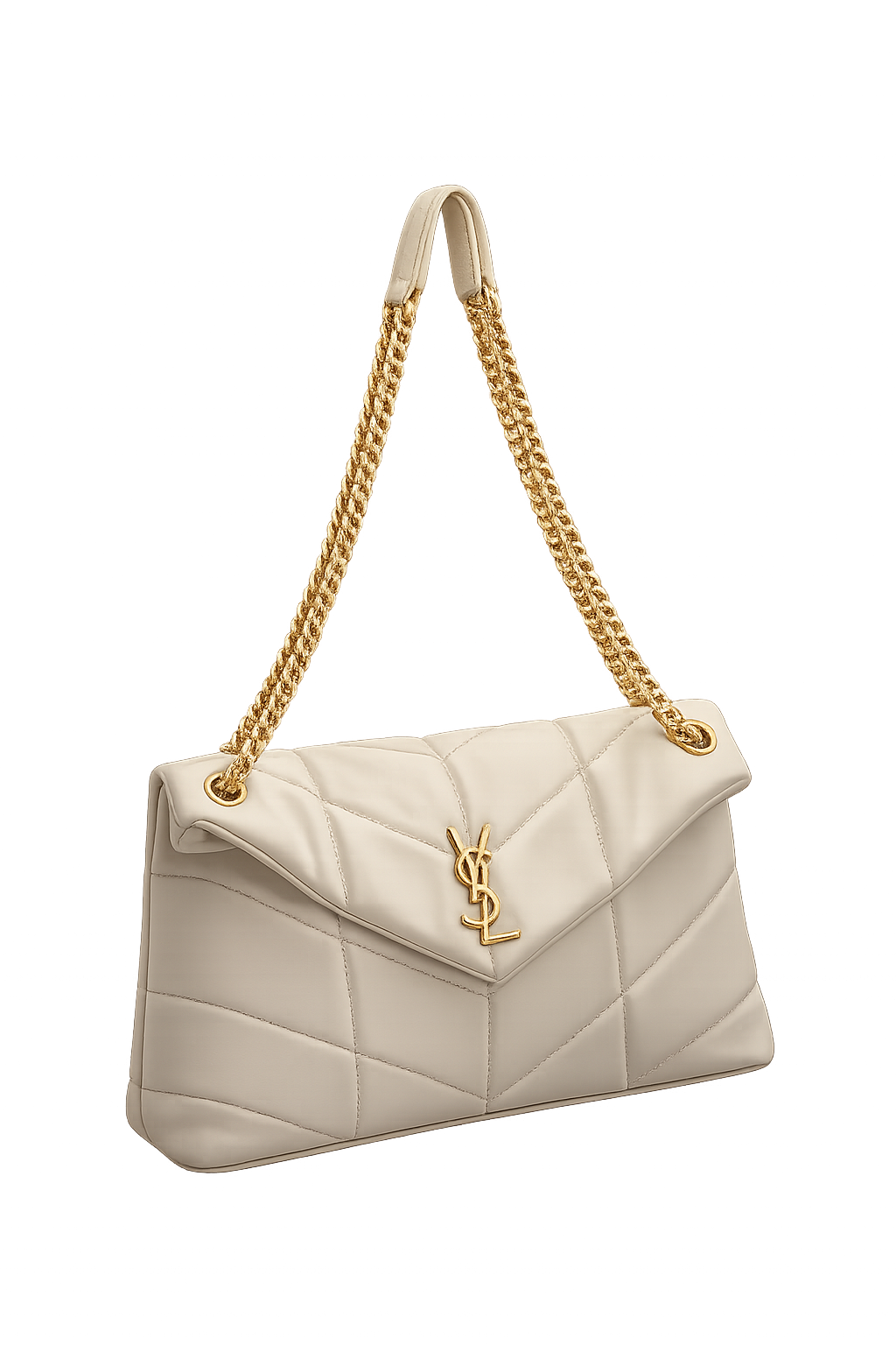 YSL Saint Laurent Saint Laurent Loulou Puffer Off White