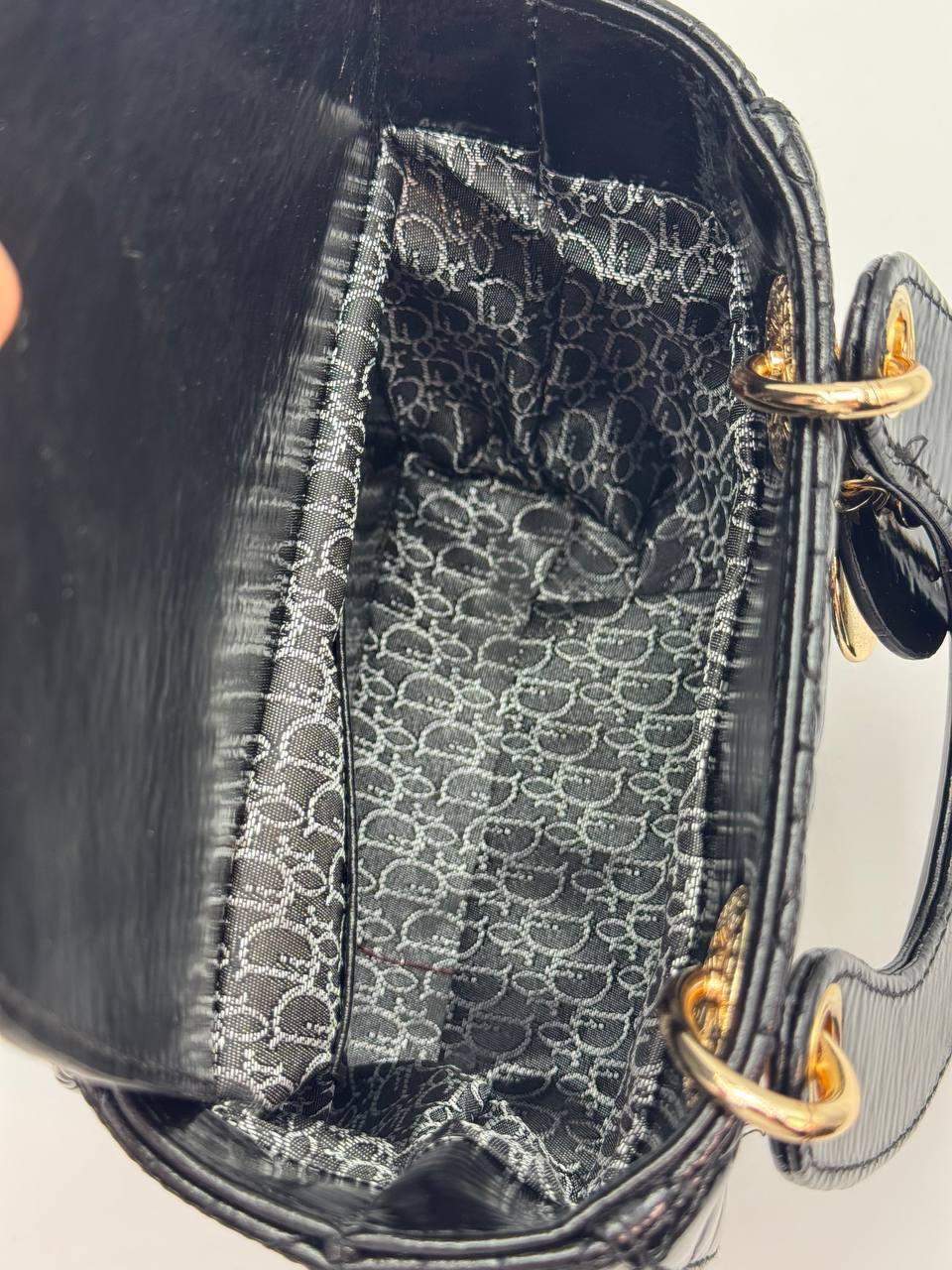 Dior - Lady Dior Black Shiny Bag