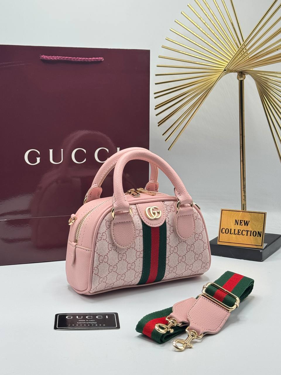 Gucci Ophidia Mini Boston Bag Pink