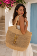 YSL Saint Laurent Icare in Raffia Bag