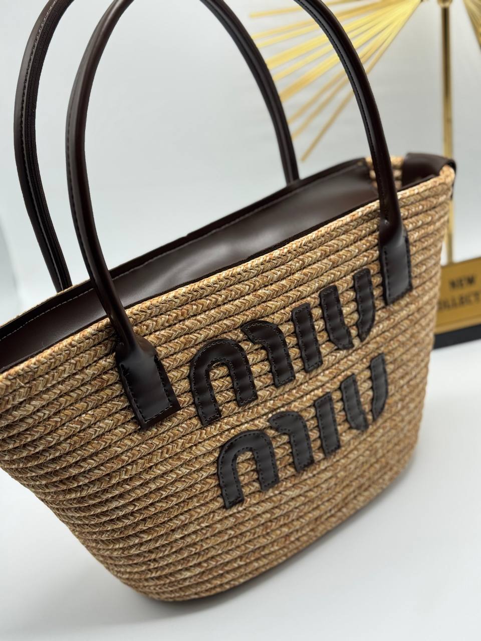 Miu Miu  Ψάθινη Καλοκαιρινη Tote Bag