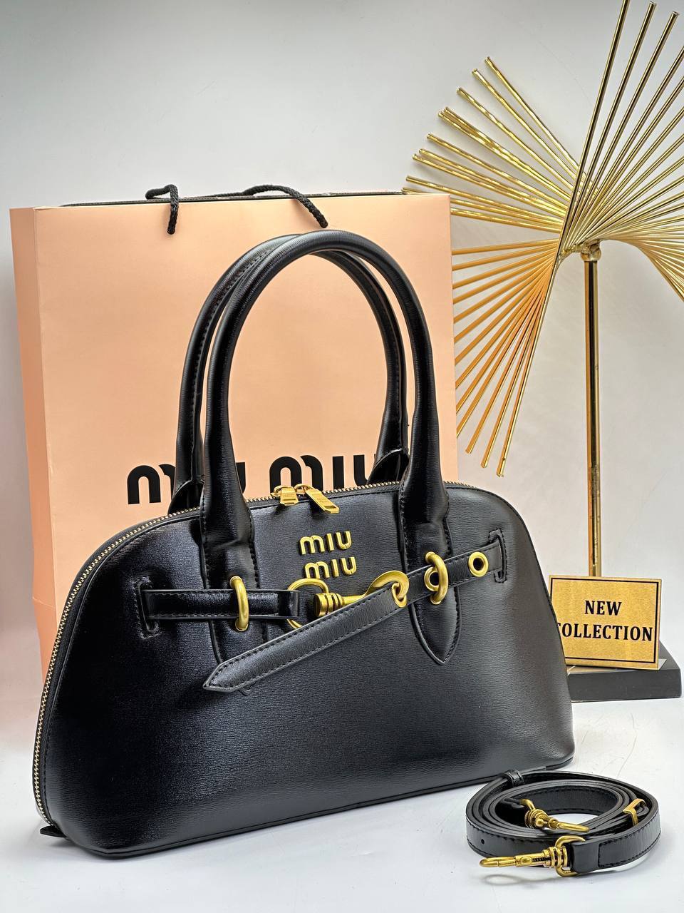 Miu Miu Arcadie Style Structured Bag – Black