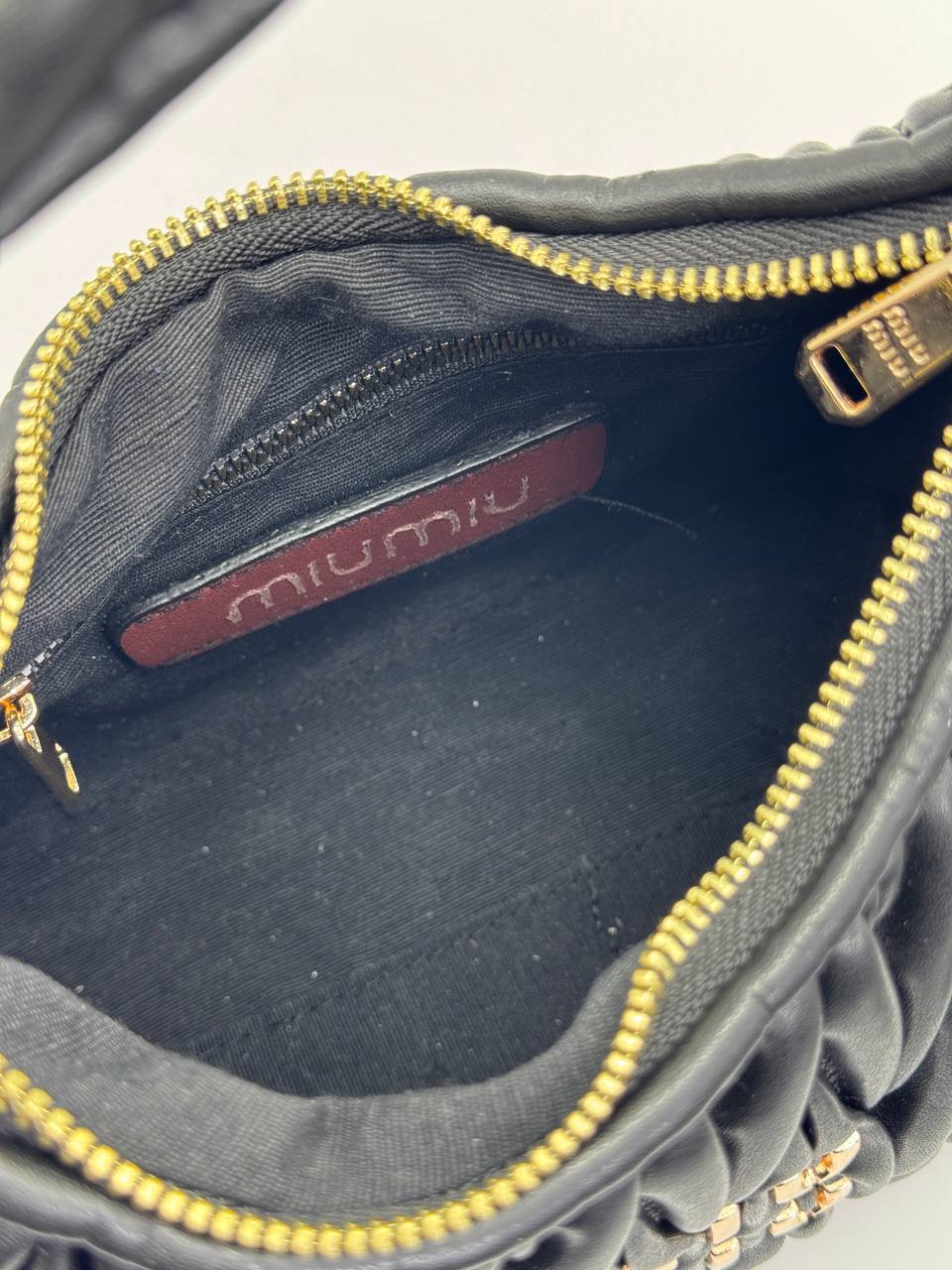Miu Miu Mini Wander Matelassé Shoulder Bag - Black
