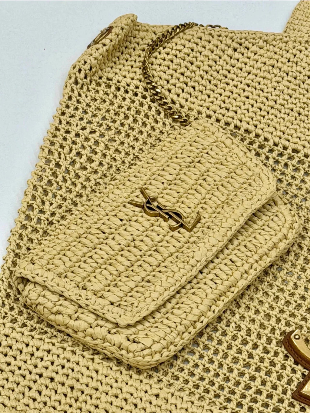 YSL Saint Laurent Icare in Raffia Bag