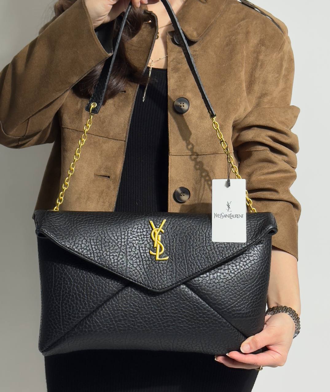 YSL Yves Saint Laurent Cassandre Large Pouch On Chain