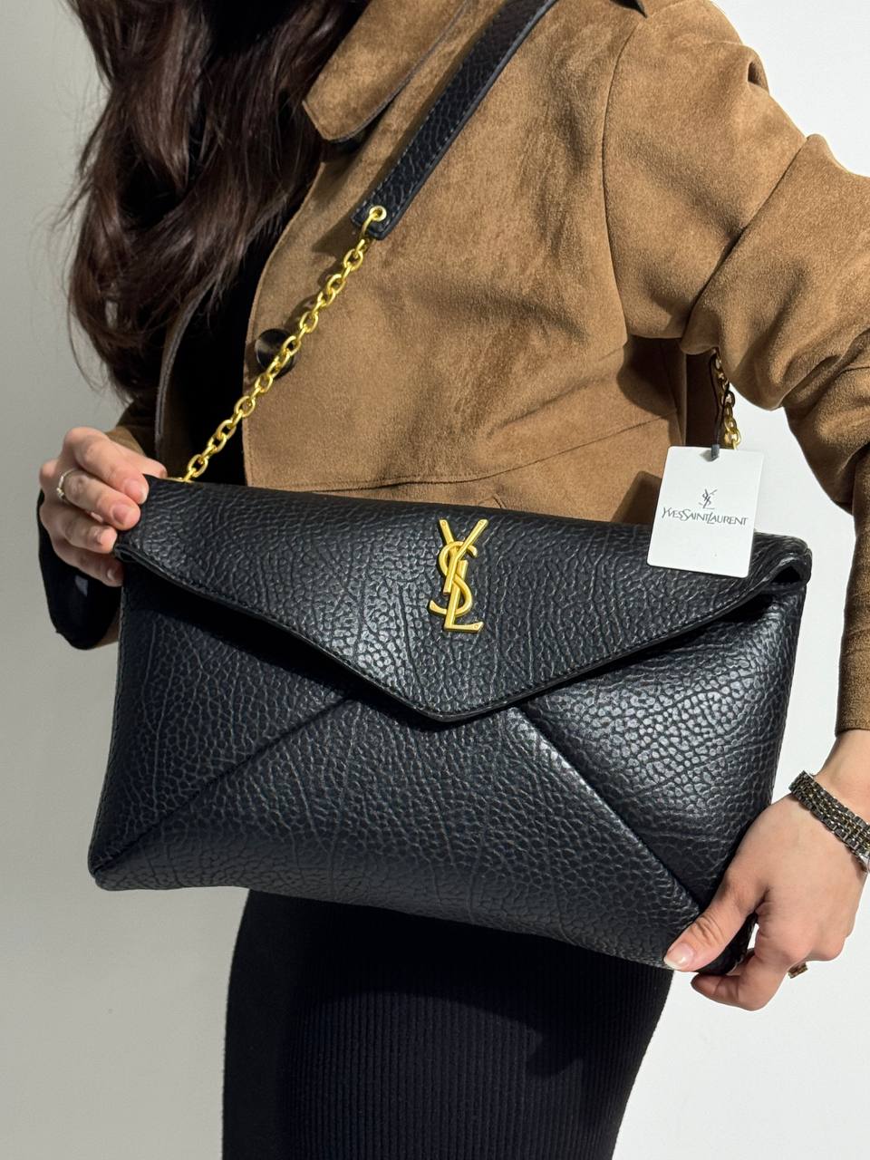 YSL Yves Saint Laurent Cassandre Large Pouch On Chain
