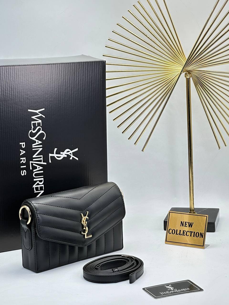 YSL Saint Laurent Mini Chevron Bag – Black