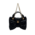 Chanel Bow Puffer Chain Bag - Black Mini