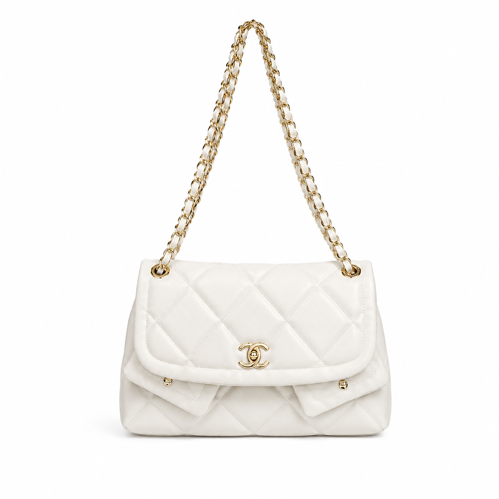Chanel 25 Maxi Flap Bag White