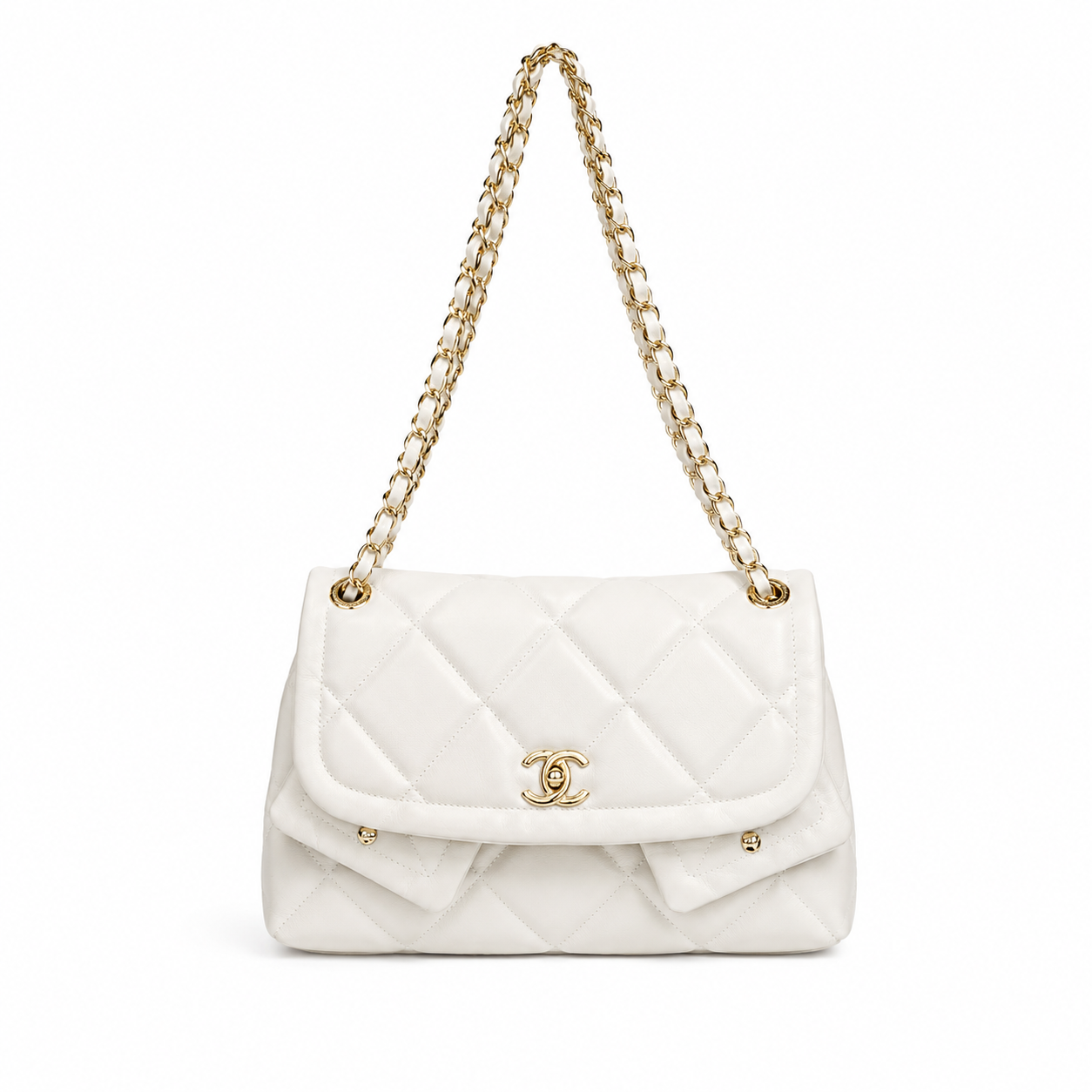 Chanel 25 Maxi Flap Bag White