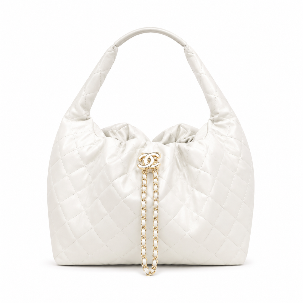 Chanel Hobo Bag Καπιτονέ - Λευκή