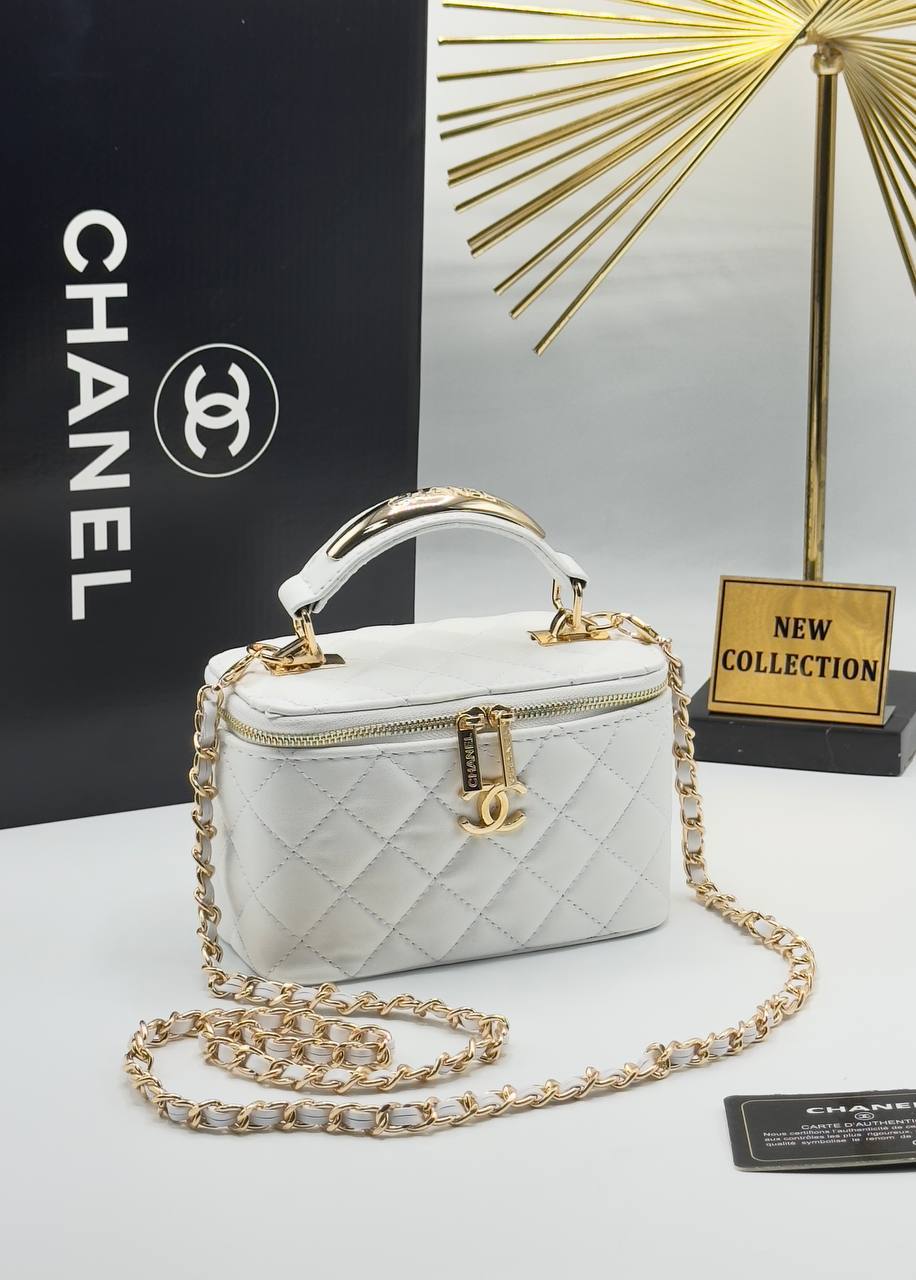 CHANEL Τσάντα Mακιγιάζ με Καθρέφτη White