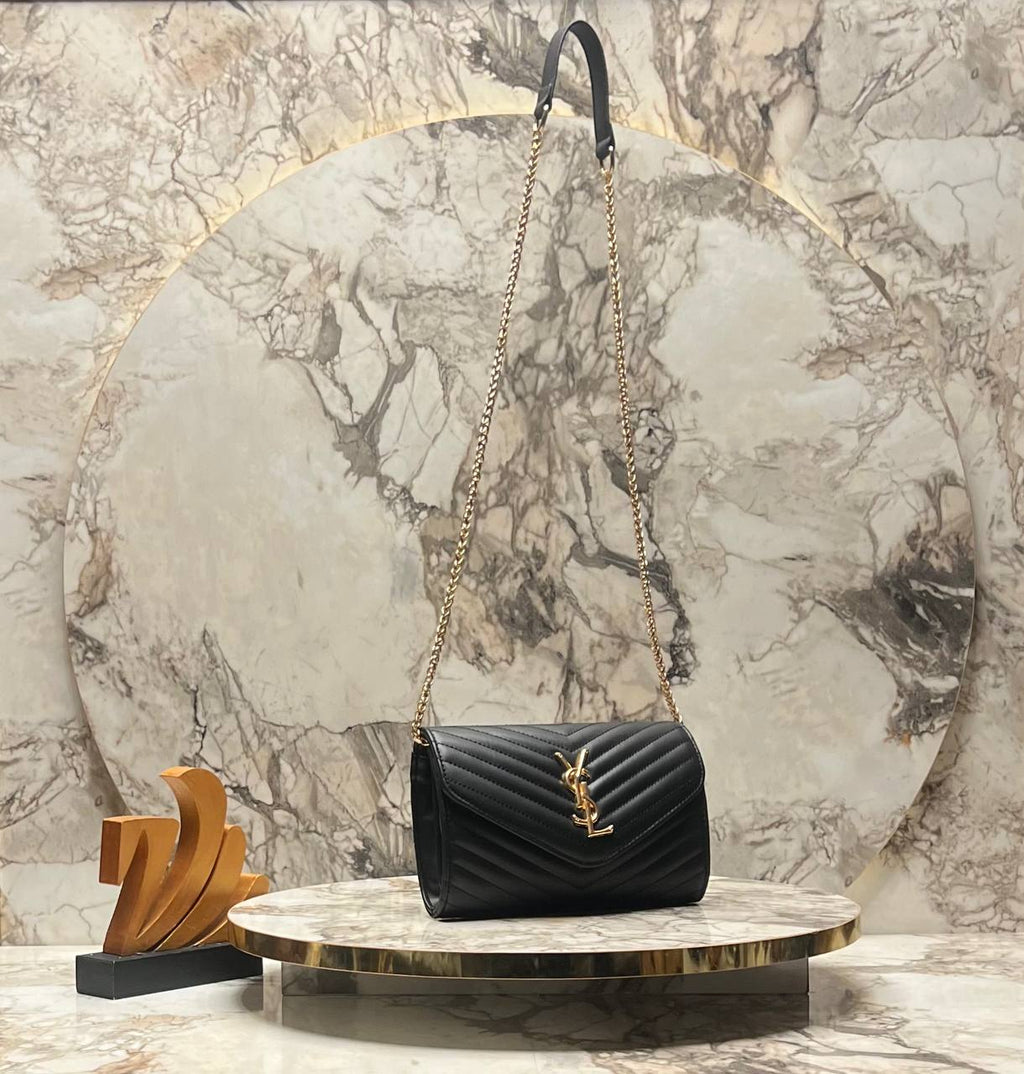 ΥSL Saint Laurent τσάντα με αλυσίδα - Μαύρη