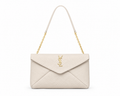 YSL Yves Saint Laurent Cassandre Large Pouch On Chain White