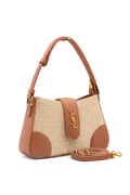 YSL Saint Laurent Straw Shoulder Bag – Καφέ