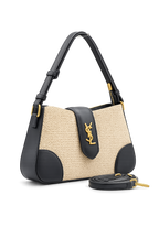 YSL Saint Laurent Straw Shoulder Bag – Μαύρο