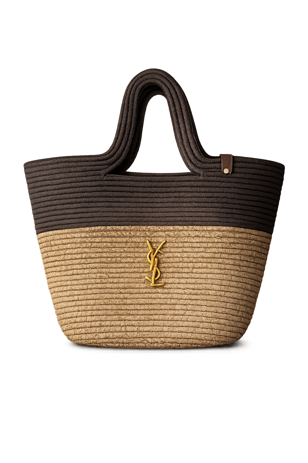 YSL Ψάθινη Tote Τσάντα – Natural & Brown| Καλοκαιρινή Oversized Τσάντα Ώμου